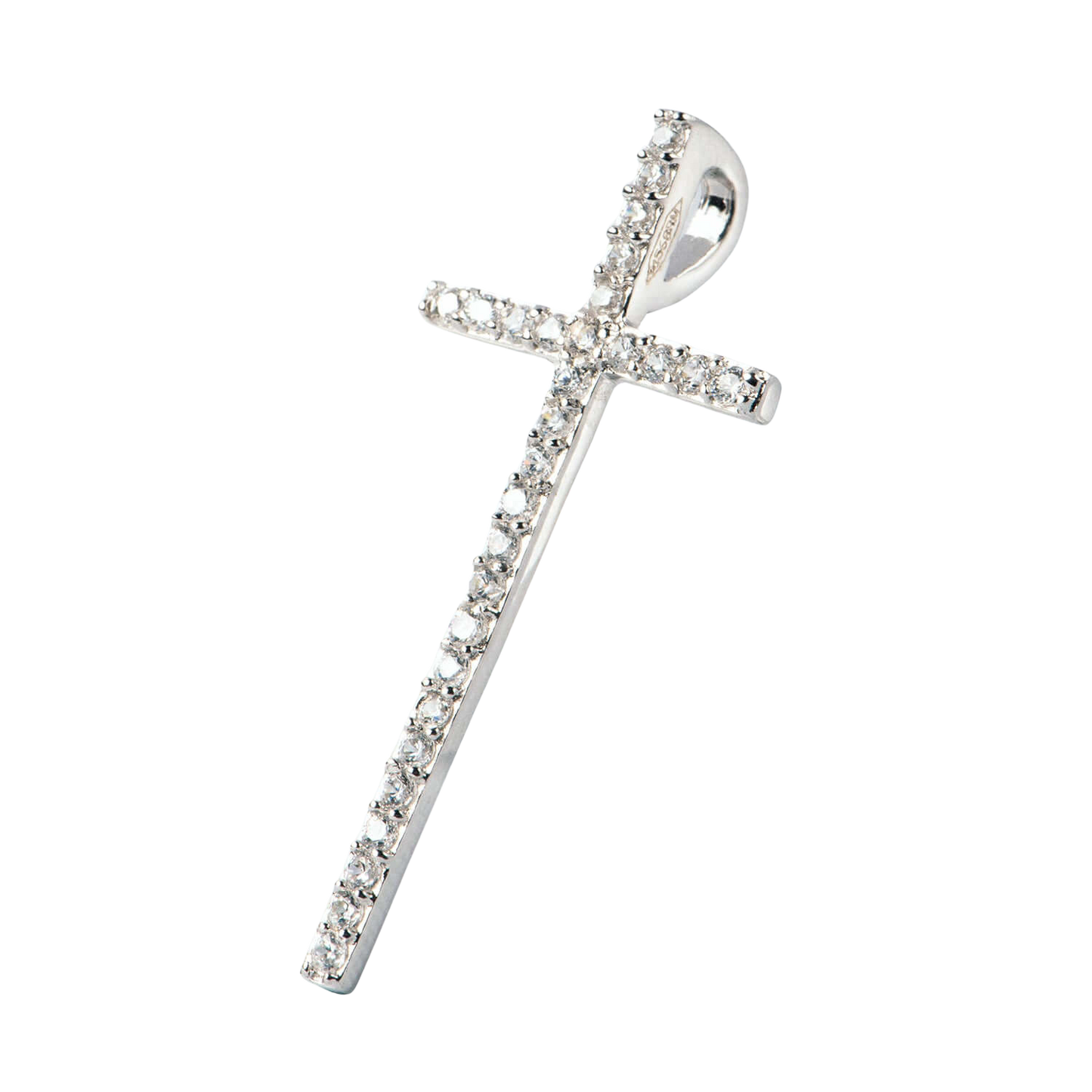 CROSS PENDANT - SILVER AND ZIRCONIA