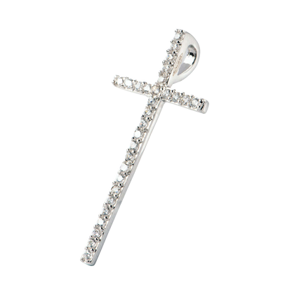 CROSS PENDANT - SILVER AND ZIRCONIA