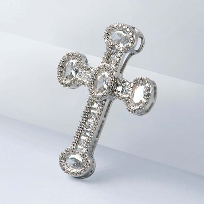 KRUIS HANGER - ZILVER, CRYSTALS EN ZIRKONIA