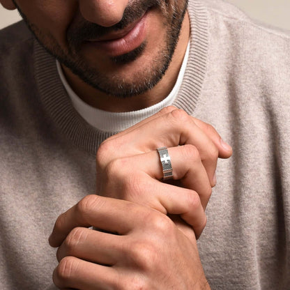 CROSS - ROSARY RING - SILVER
