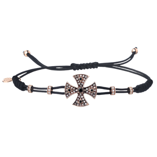 CELTIC KRUIS - CHRISTIAN ARMBAND - GEELGOUD EN DIAMANTEN