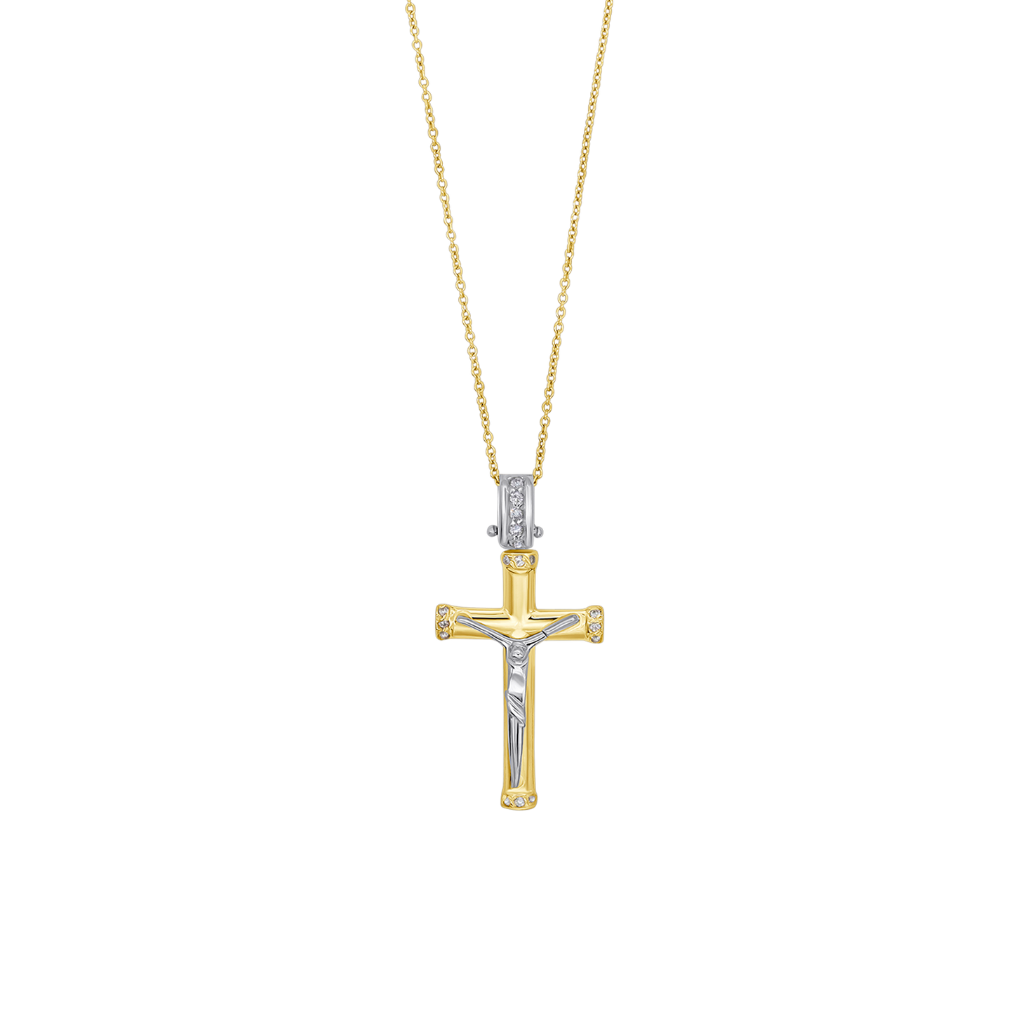 DIAMOND KRUISBEELD - KETTING - GOUD