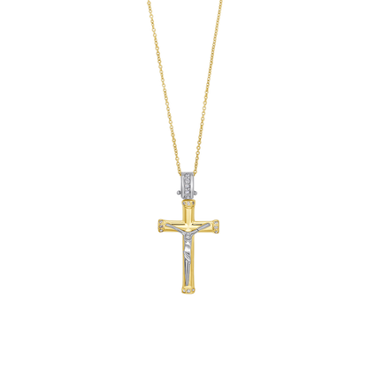 DIAMOND KRUISBEELD - KETTING - GOUD