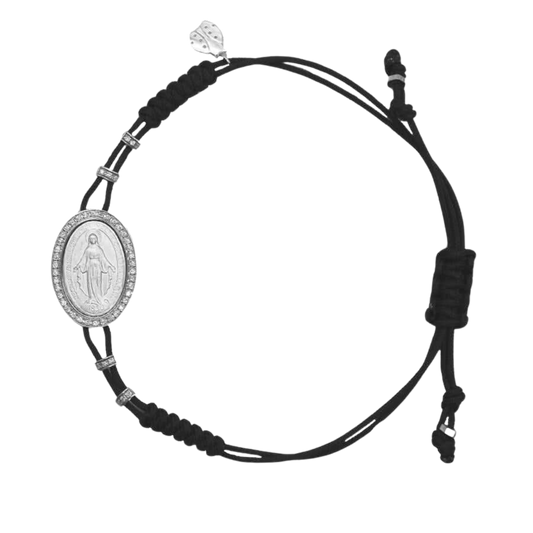 MIRACULOUS MEDAL BRACELET - WHITE GOLD AND DIAMONDS