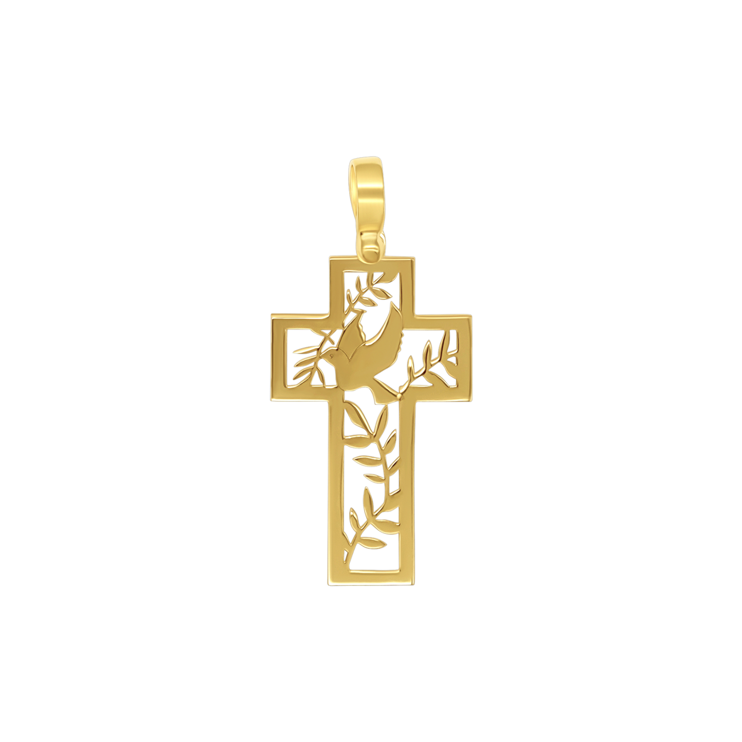 DOVE OF PEACE - KRUIS HANGER - GOUDEN ZILVER
