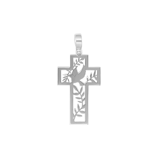 DOVE OF PEACE - KRUIS HANGER - ZILVER