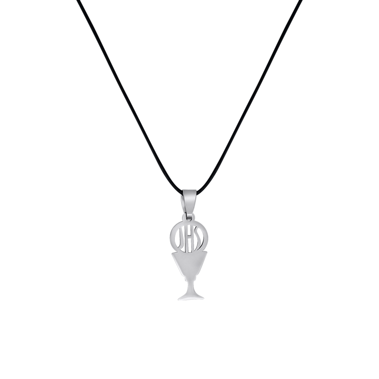 FIRST COMMUNION NECKLACE - RUBBER CORD AND STEEL
