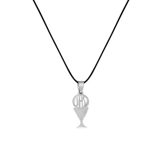 FIRST COMMUNION NECKLACE - RUBBER CORD AND STEEL