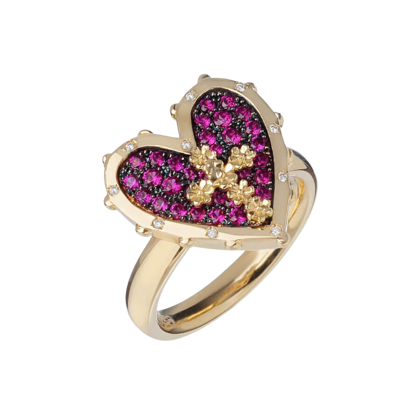 HEART AND CROSS - RING - GOLD AND DIAMONDS