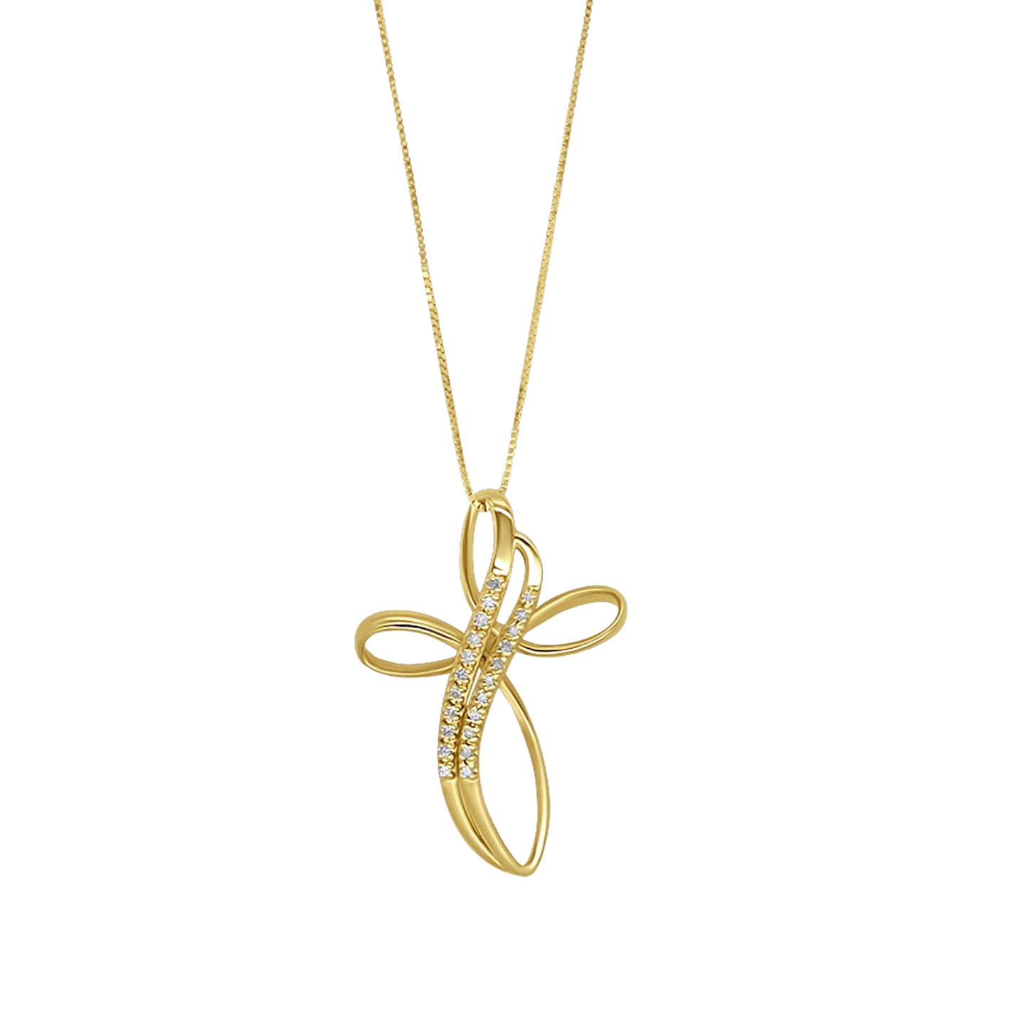 KRUIS KETTING - DIAMANTEN EN GOUD
