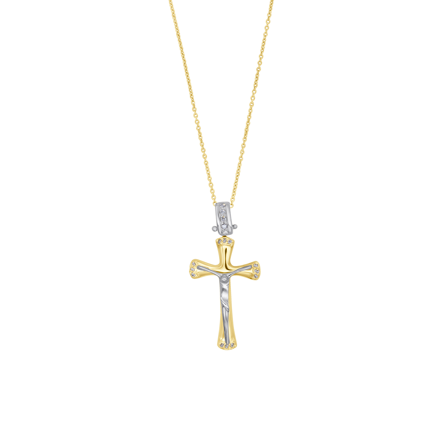 DIAMOND KRUISBEELD - KETTING - GOUD