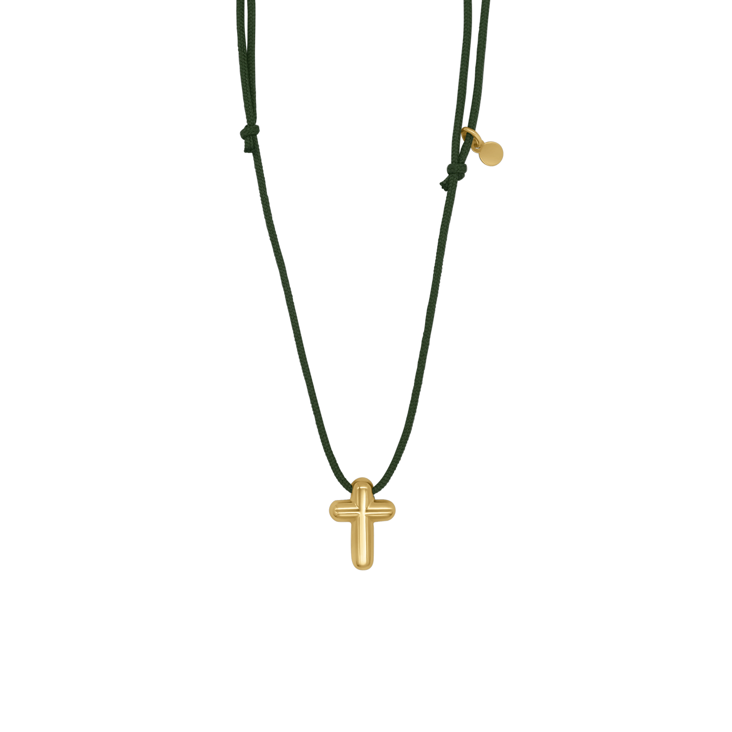 KRUIS KETTING - GREEN ROPE EN GOUDEN ZILVER