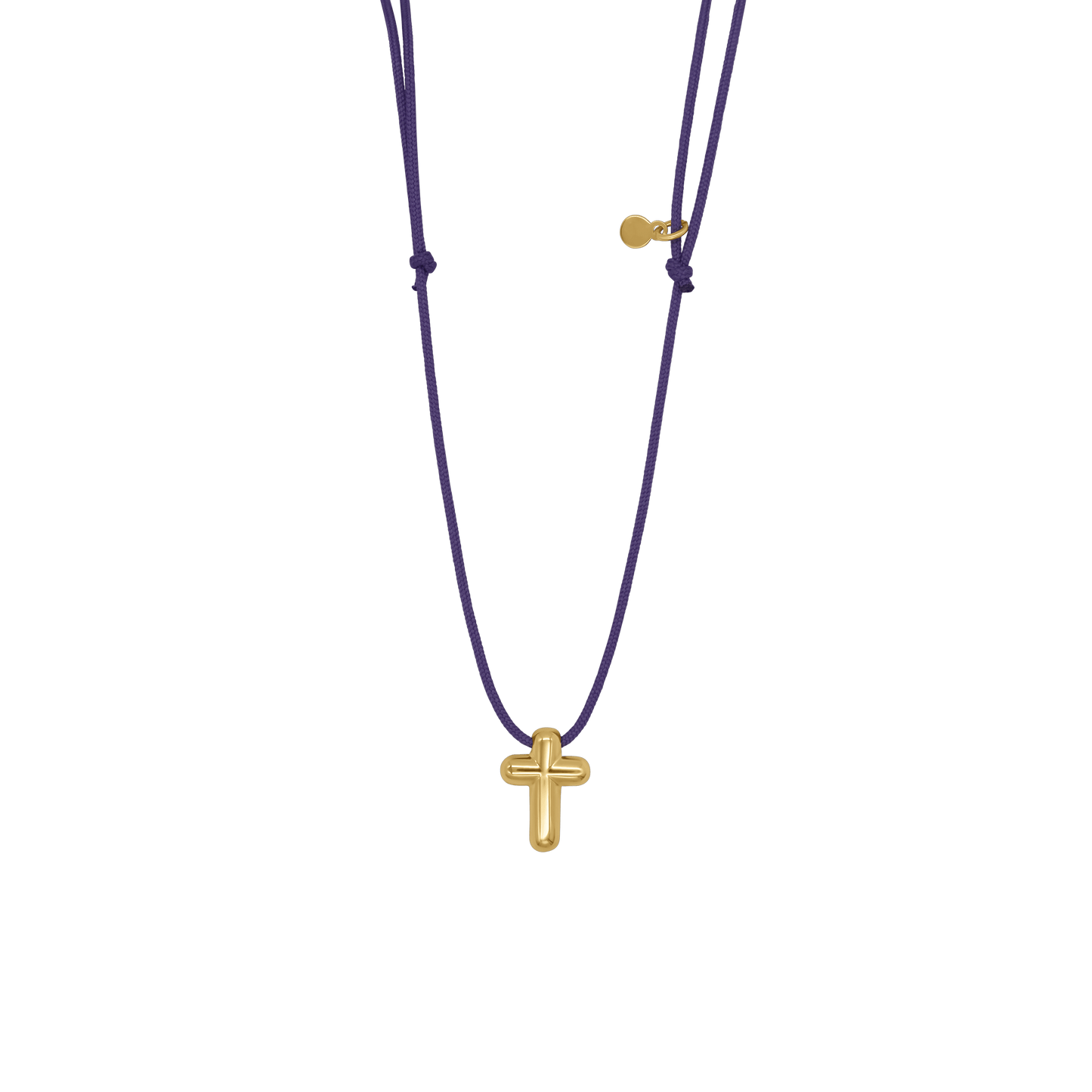 KRUIS KETTING - PURPLE ROPE EN GOUDEN ZILVER