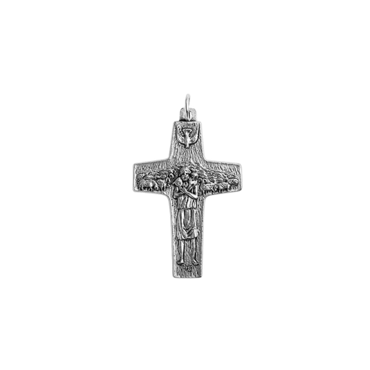 POPE FRANCIS - GOOD SHEPHERD CROSS - SILVER