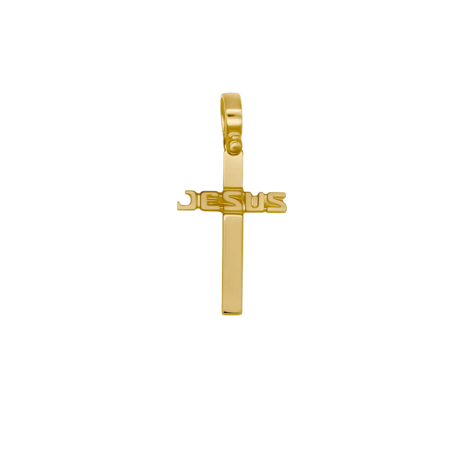JESUS CROSS PENDANT - GOLDEN SILVER