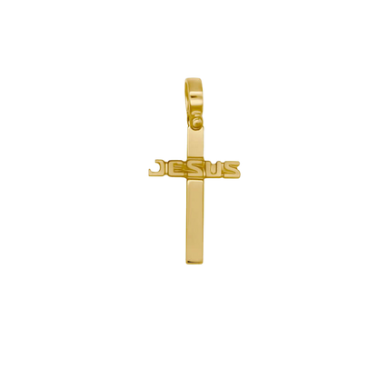 JESUS CROSS PENDANT - GOLDEN SILVER