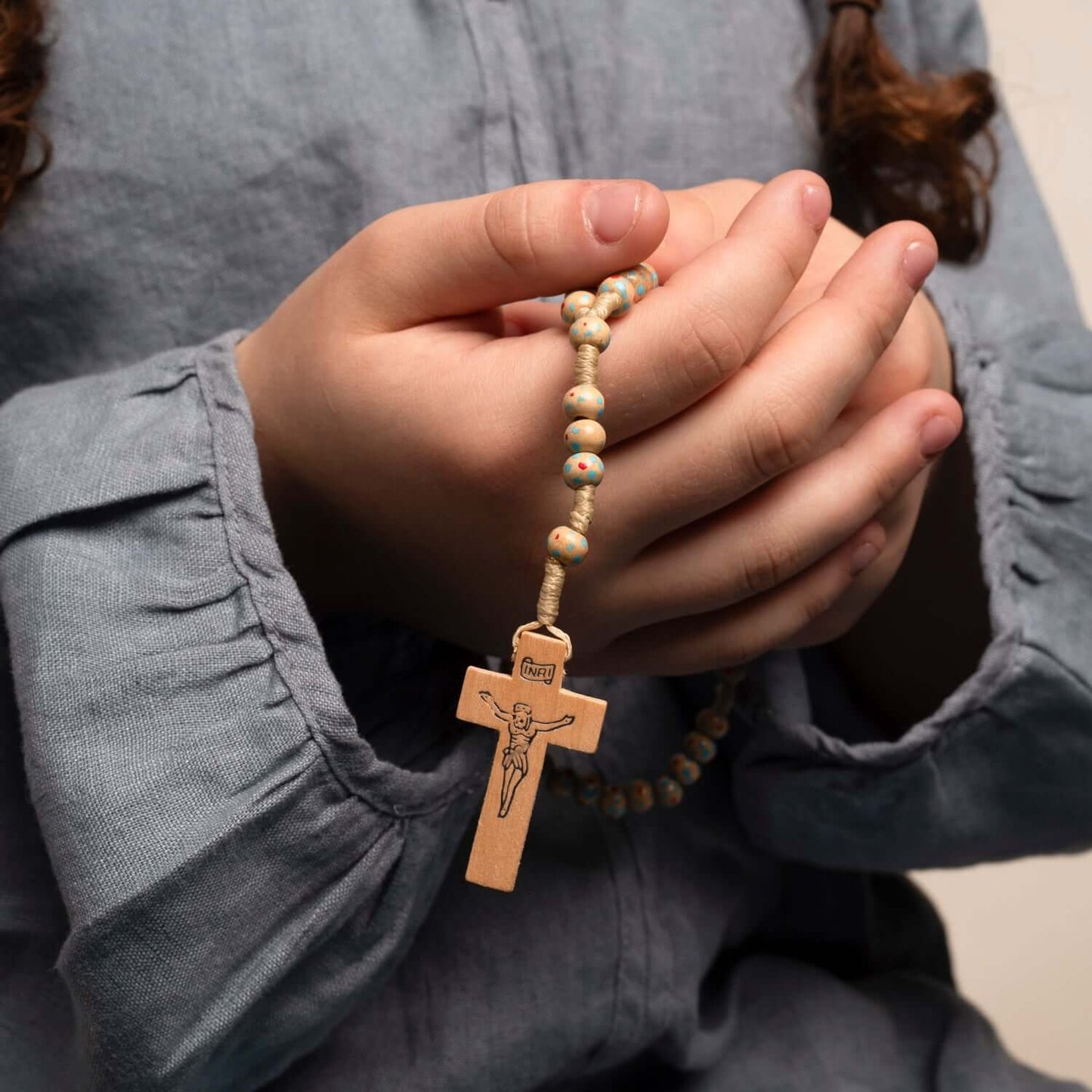 KIDS ROSARY - NATURAL WOOD