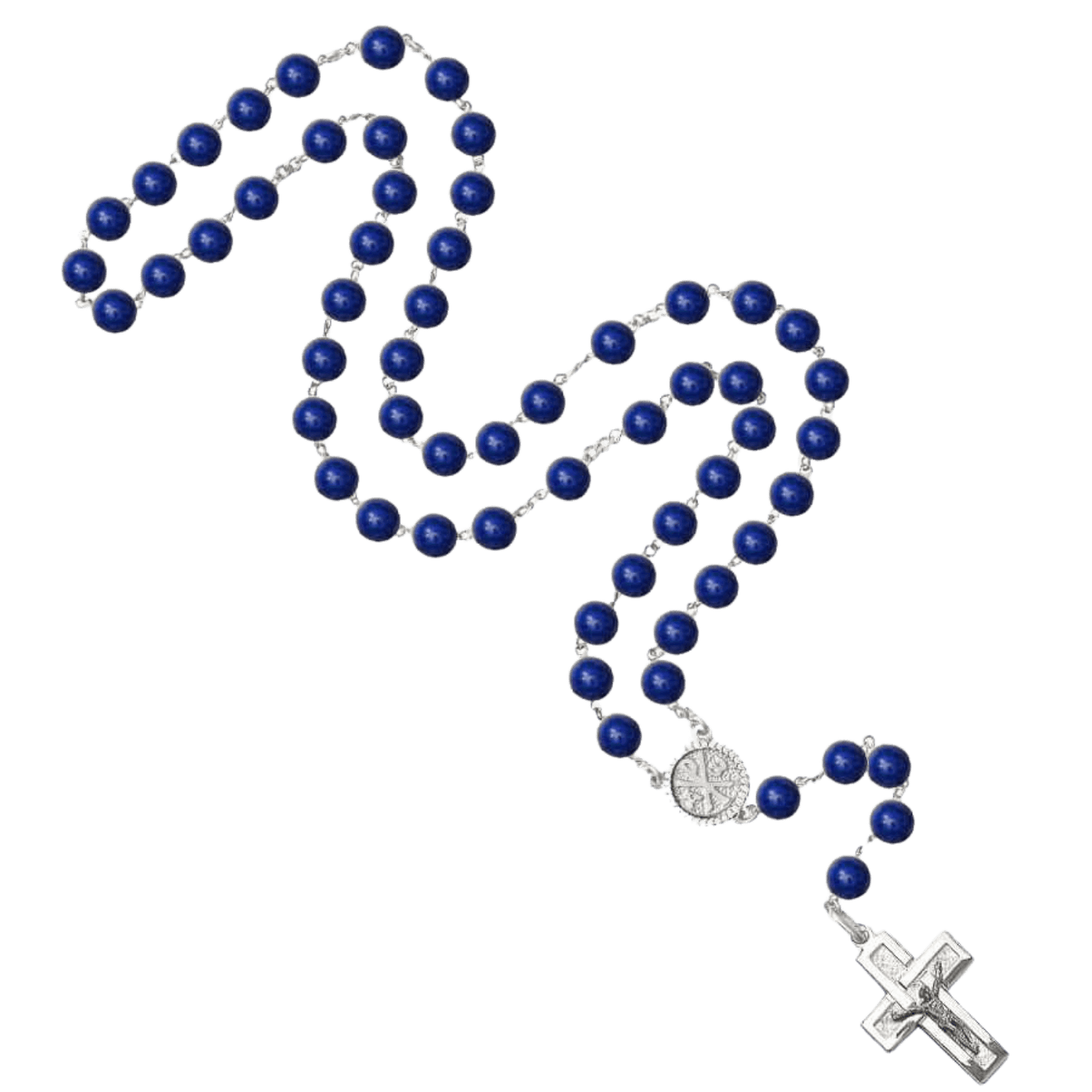 LAPIS LAZULI BEADS - ROSARY - SILVER