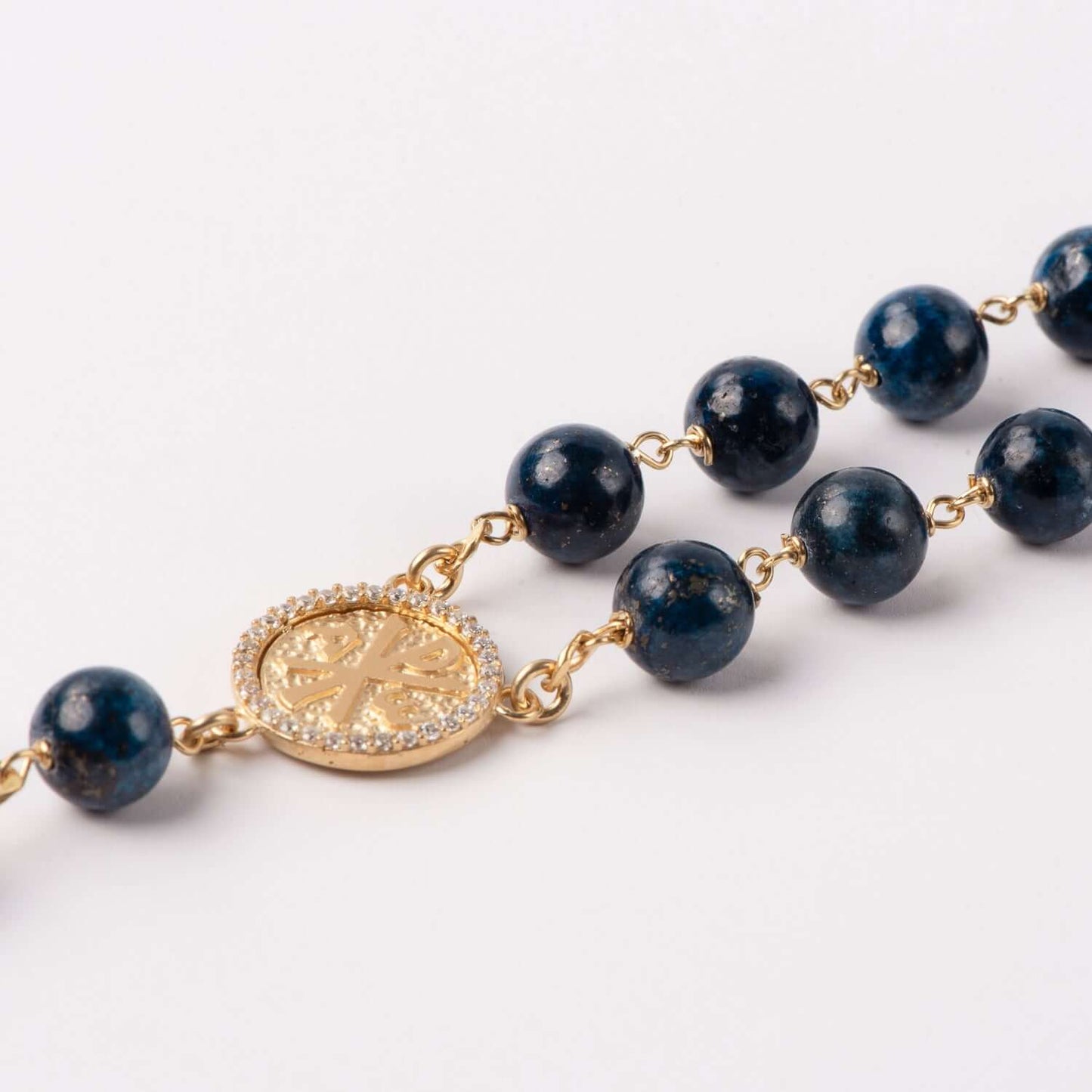 LAPIS LAZULI BEADS - ROSARY - VERMEIL SILVER