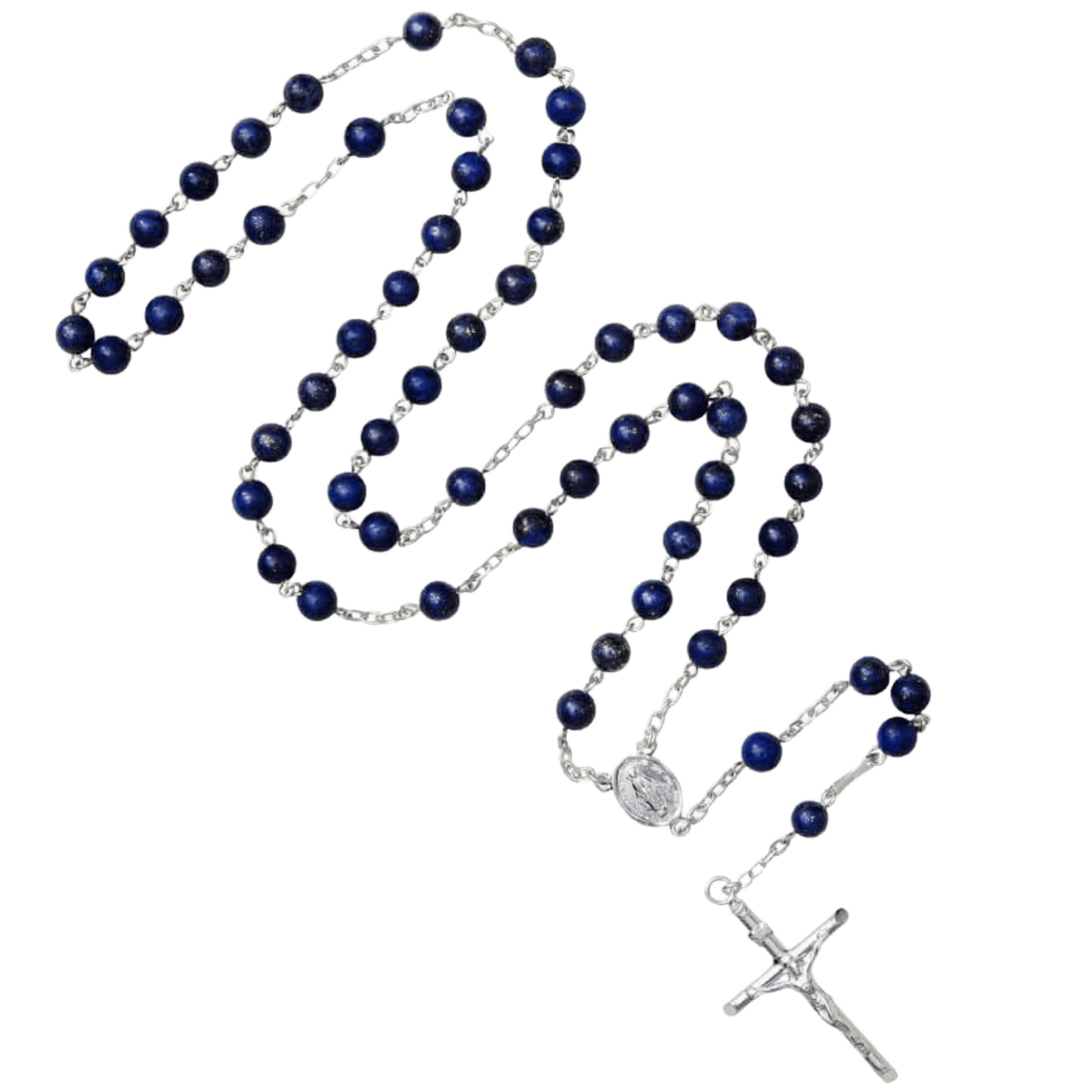 LAPIS LAZULI ROZENKRANS - ZILVER