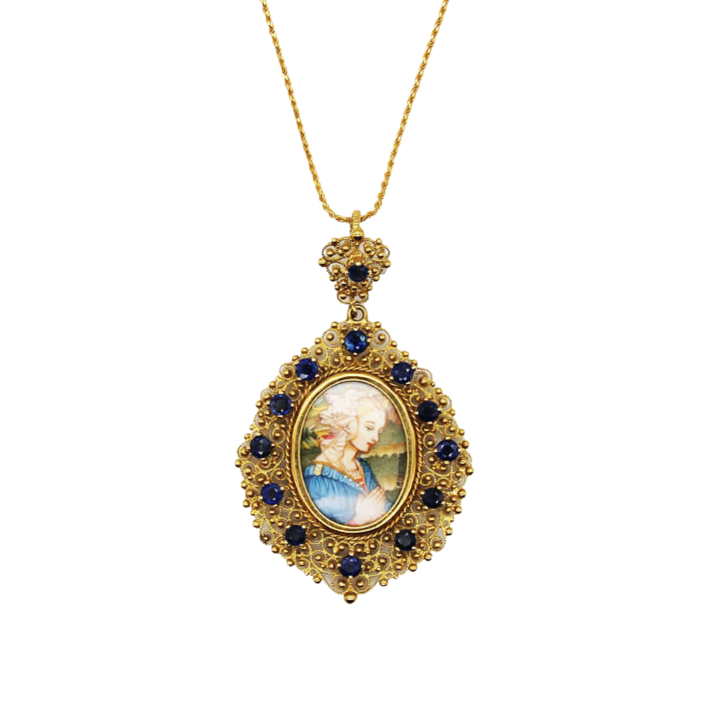 MADONNA OF LIPPI NECKLACE - GOLD AND SAPPHIRES