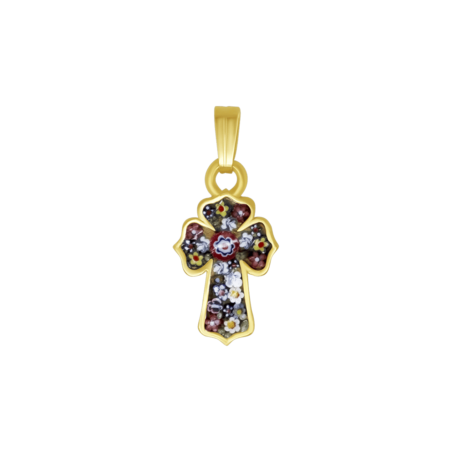KRUIS HANGER - MICROMOSAIC JEWELRY - GOUDEN METAAL