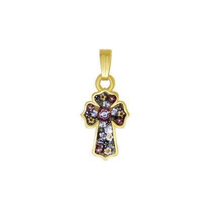 KRUIS HANGER - MICROMOSAIC JEWELRY - GOUDEN METAAL