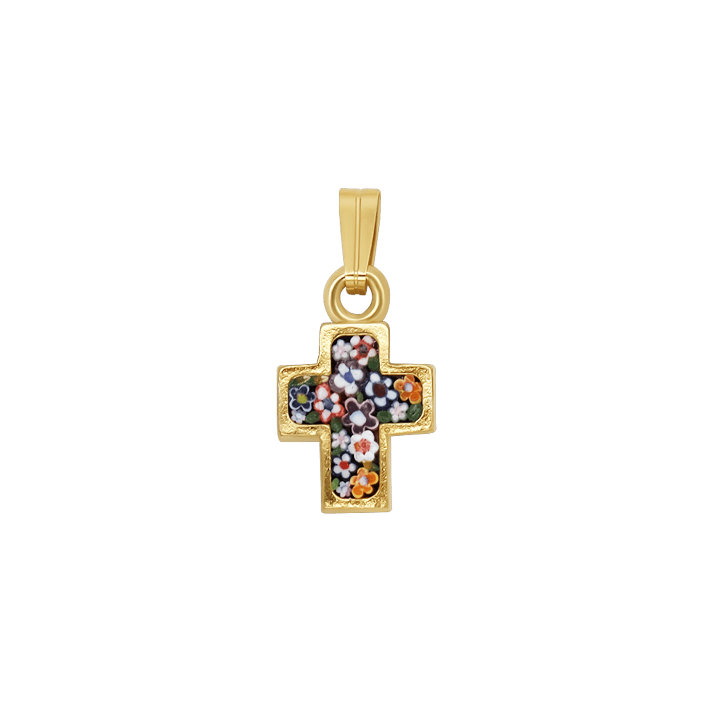 KRUIS HANGER - MICROMOSAIC JEWELRY - GOUDEN METAAL
