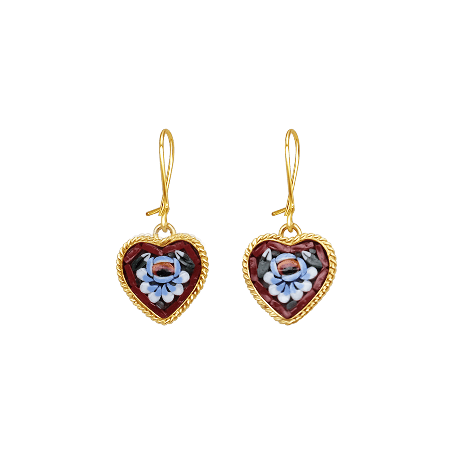 EARRINGS - MICROMOSAIC JEWELRY - GOLDEN METAL