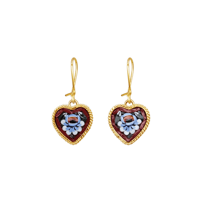 EARRINGS - MICROMOSAIC JEWELRY - GOLDEN METAL