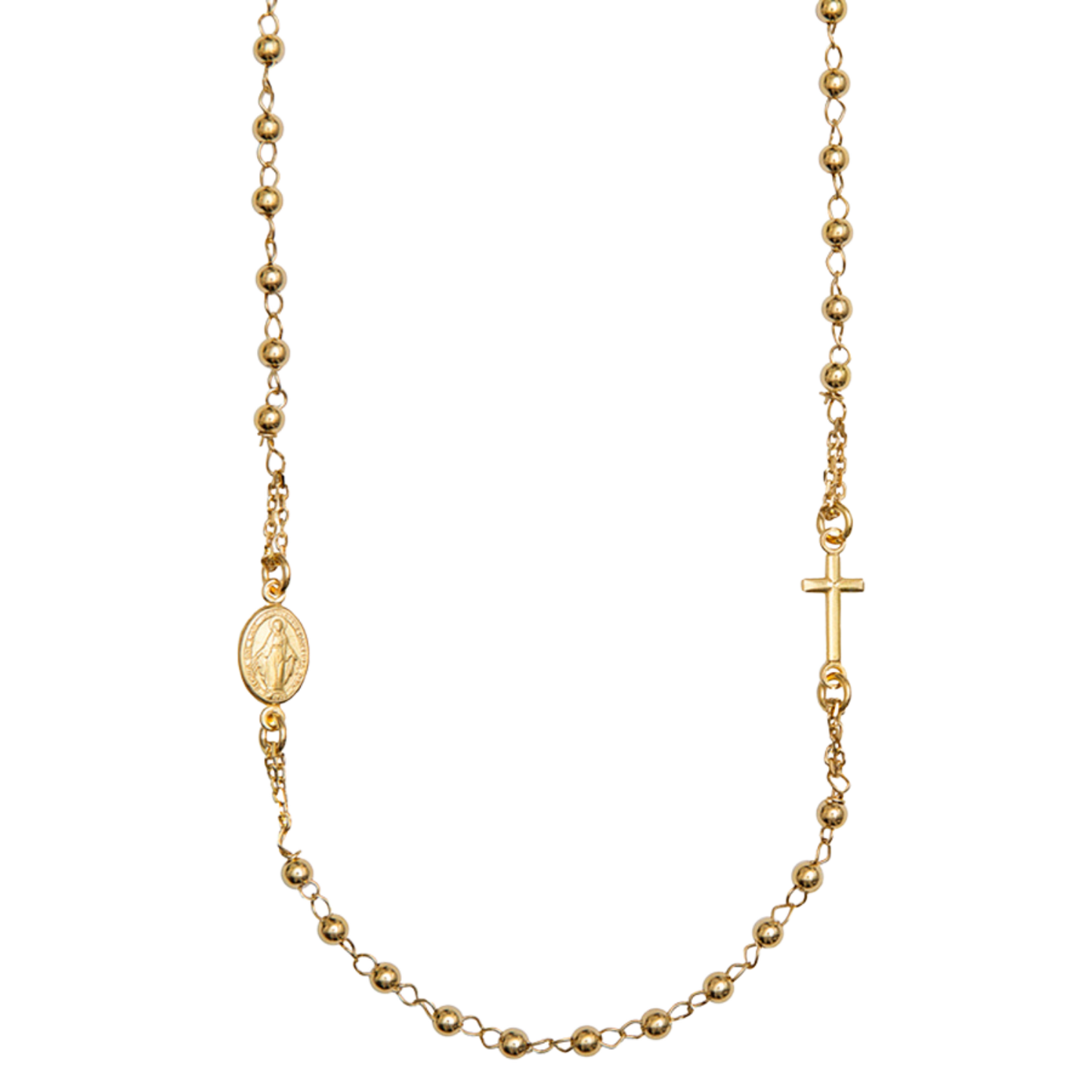 MIRACULOUS EN KRUIS - KETTING - VERMEIL ZILVER