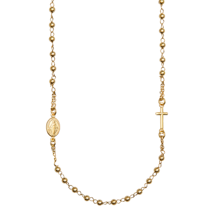 MIRACULOUS EN KRUIS - KETTING - VERMEIL ZILVER