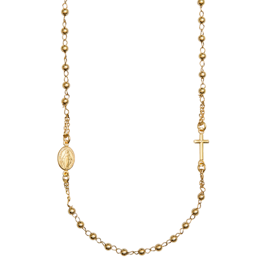 MIRACULOUS EN KRUIS - KETTING - VERMEIL ZILVER