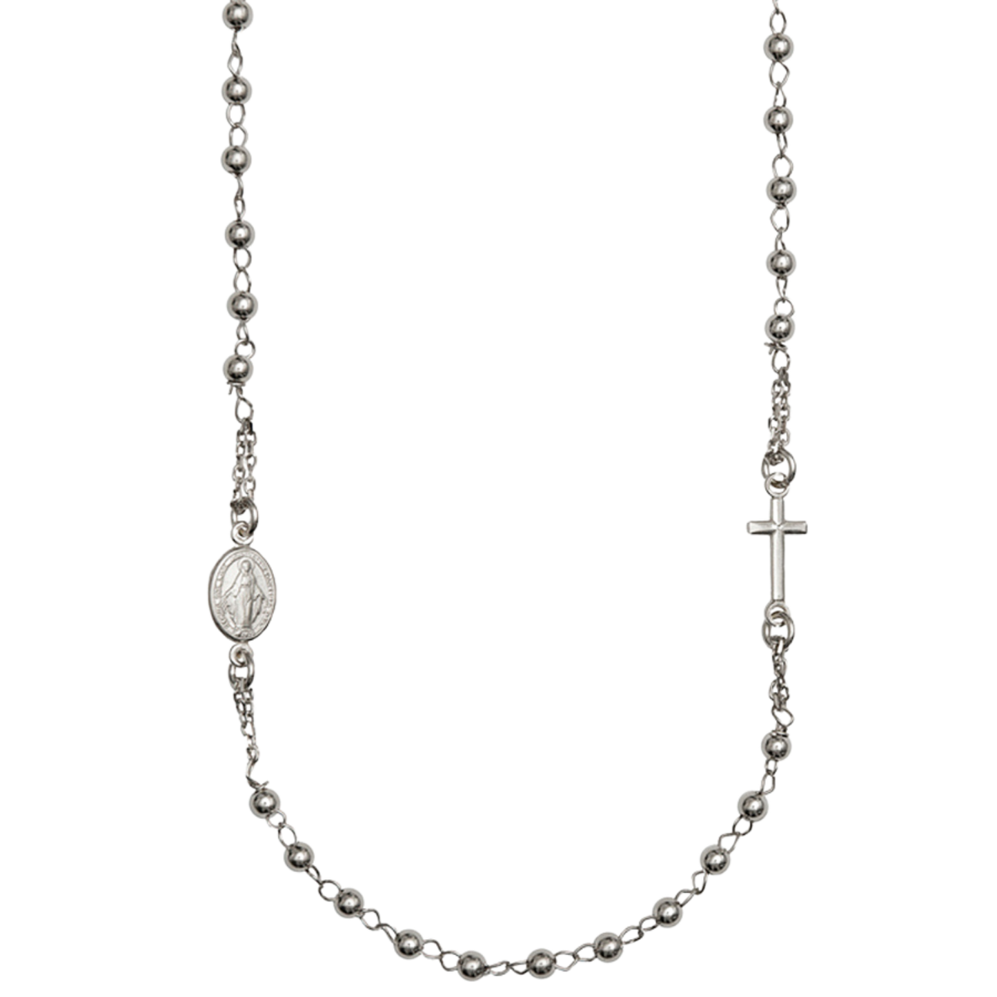 MIRACULOUS EN KRUIS - KETTING - WITGOUD