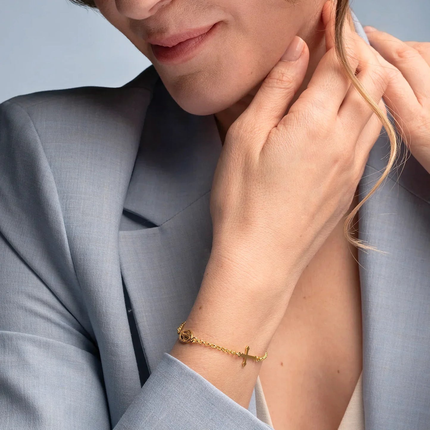 MIRACULOUS MEDAILLE EN ANGEL - ARMBAND - GOUDEN ZILVER