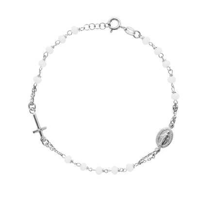 MIRACULOUS MEDAILLE EN KRUIS - ARMBAND - ZILVER