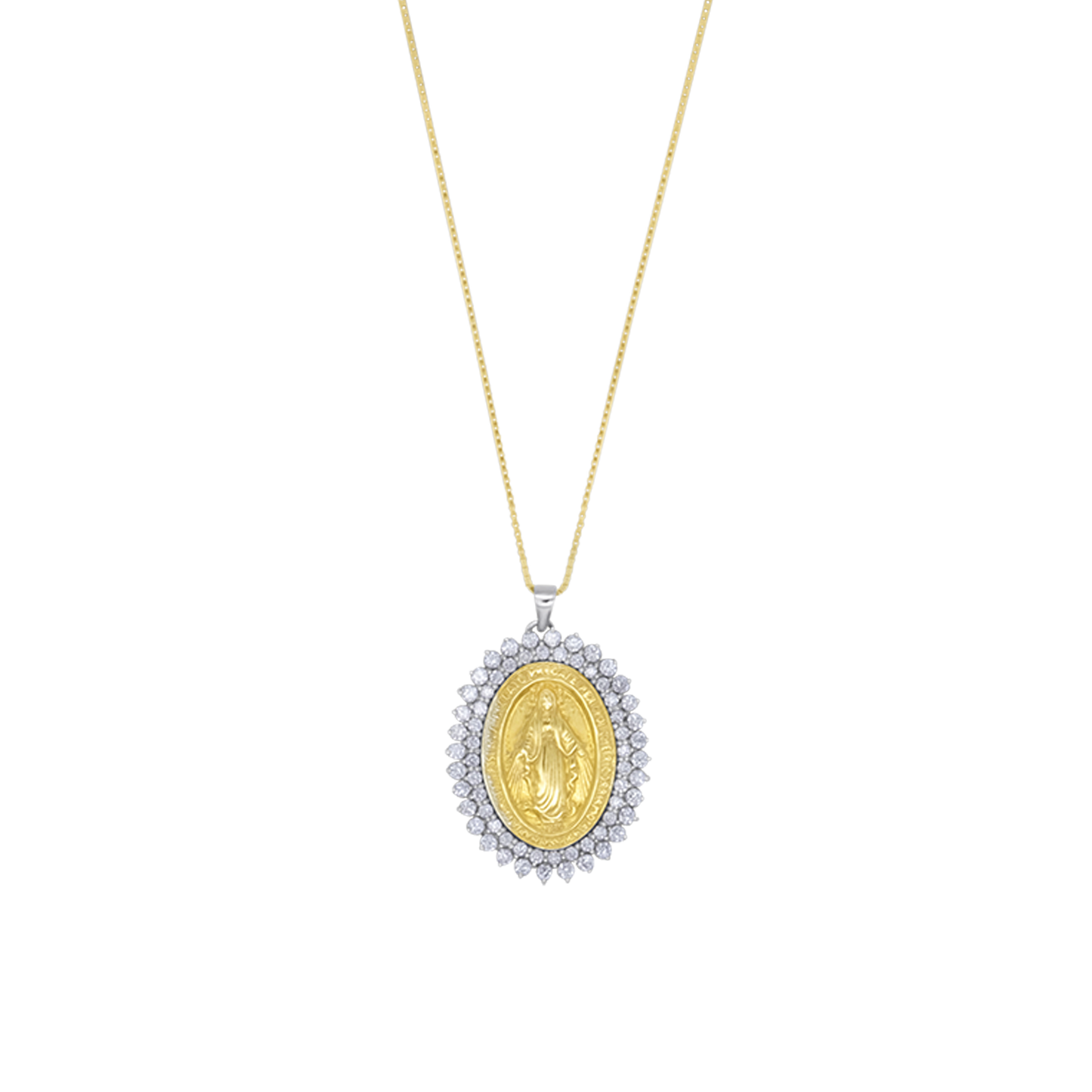 MIRACULOUS MEDAL NECKLACE - GOLD AND DIAMONDS