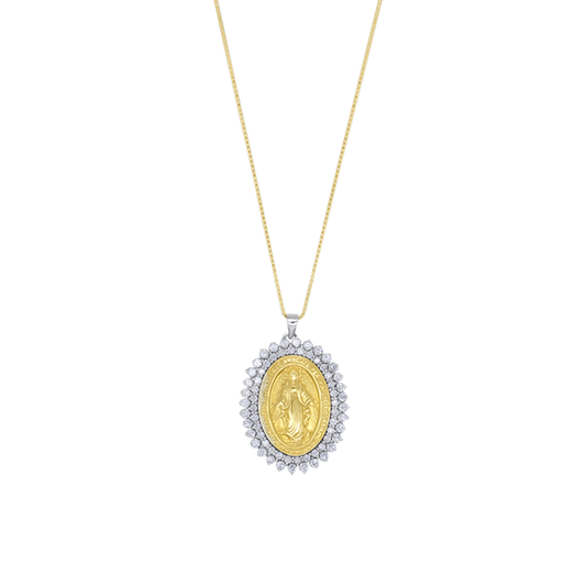 MIRACULOUS MEDAL NECKLACE - GOLD AND DIAMONDS