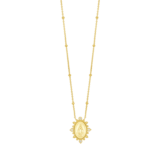 MIRACULOUS MEDAL NECKLACE - GOLDEN SILVER