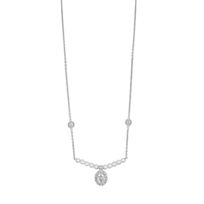 MIRACULOUS MEDAL NECKLACE - SILVER AND PEARLS