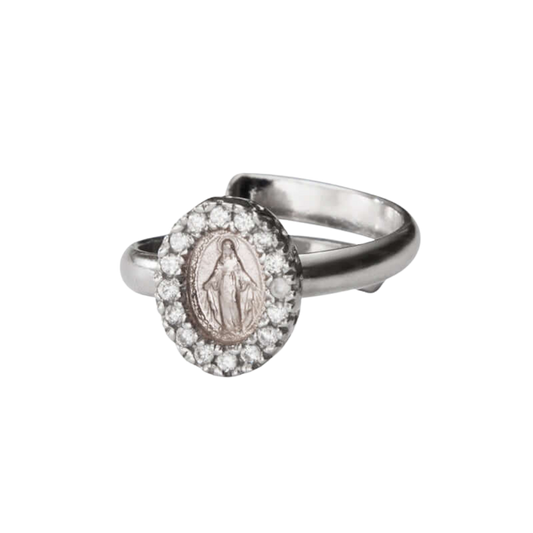 MIRACULOUS MEDAL - RING - SILVER