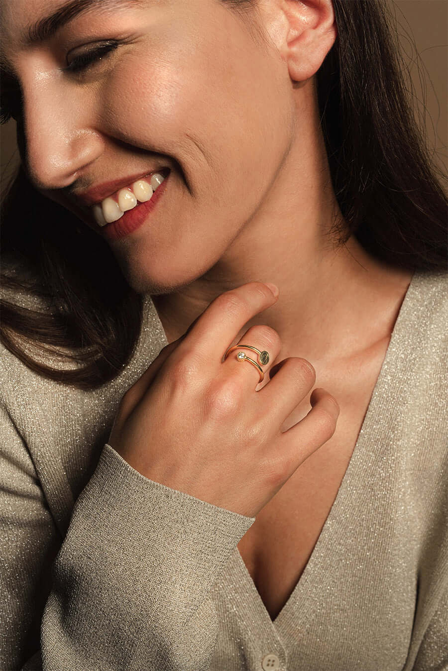 MIRACULOUS MEDAILLE MET ZIRKONIA DOT - RING - VERMEIL ZILVER