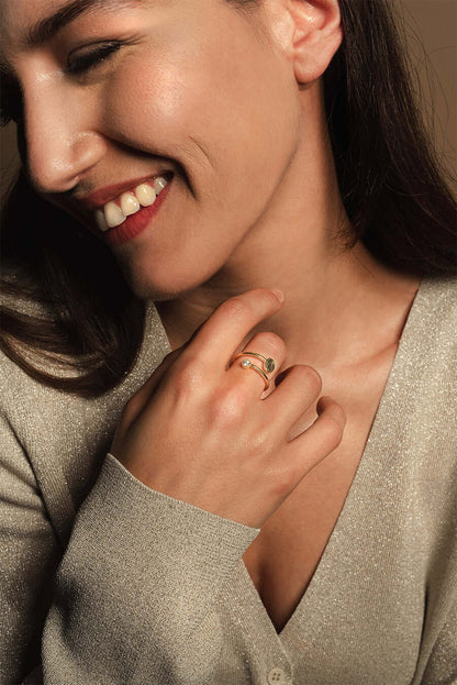 MIRACULOUS MEDAILLE MET ZIRKONIA DOT - RING - VERMEIL ZILVER