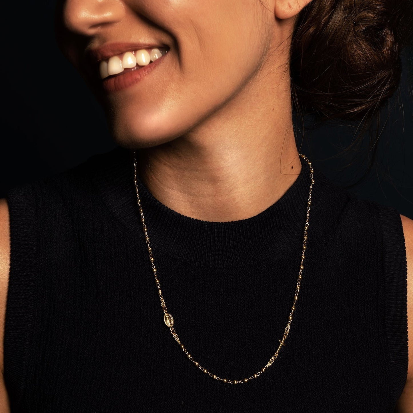MIRACULOUS EN KRUIS - KETTING - GOUD