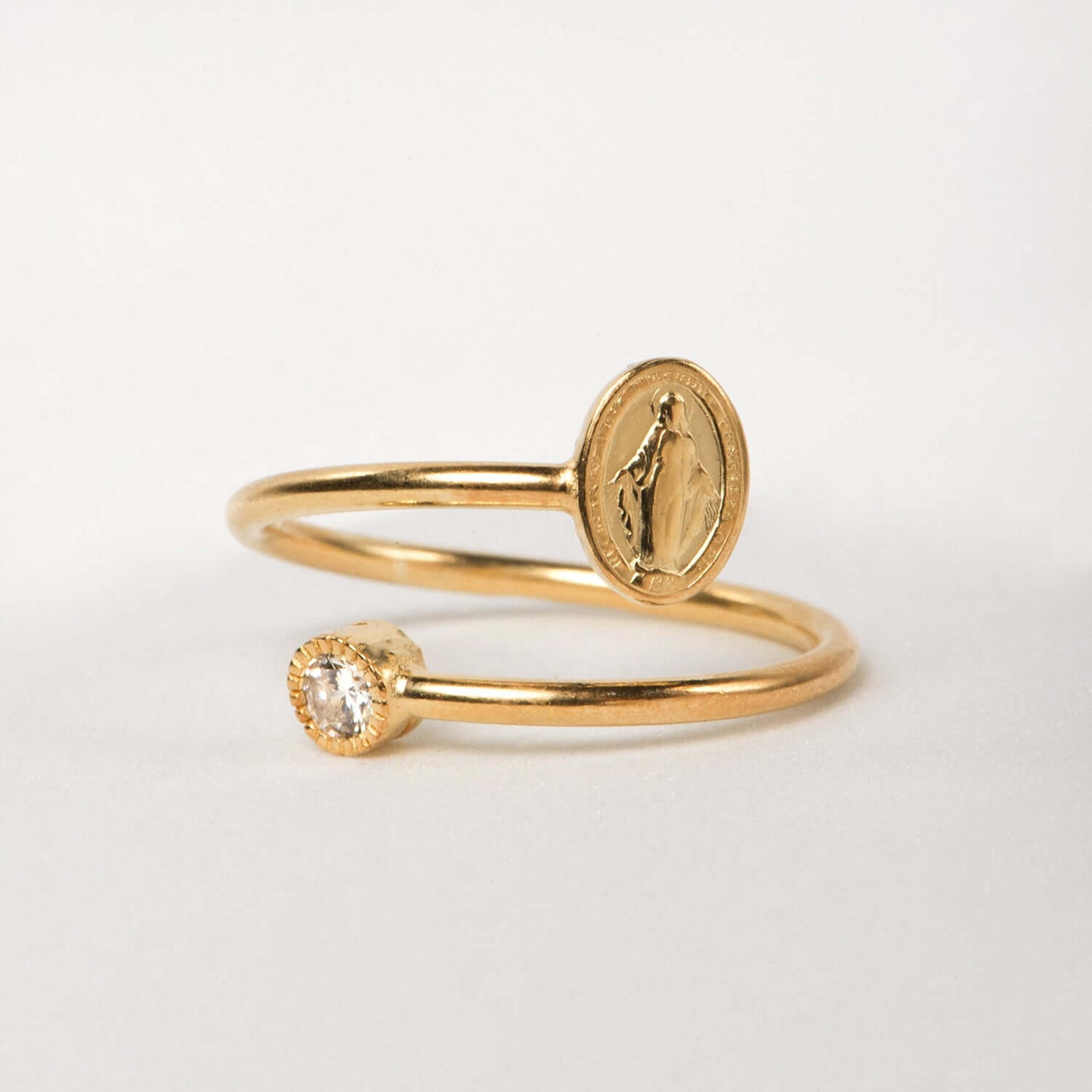 MIRACULOUS MEDAILLE MET ZIRKONIA DOT - RING - VERMEIL ZILVER