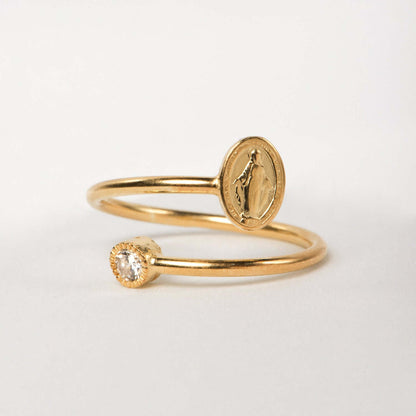 MIRACULOUS MEDAILLE MET ZIRKONIA DOT - RING - VERMEIL ZILVER