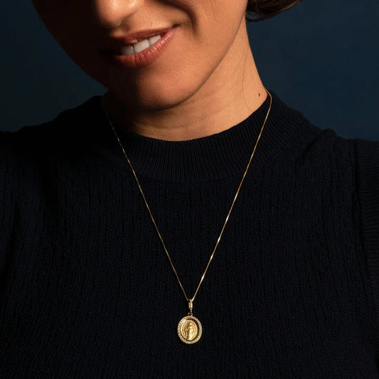 MIRACULOUS MEDAL - ZIRCONIA AND GOLD