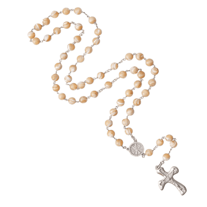 NATURAL MOTHER OF PEARL ROZENKRANS - ZILVER