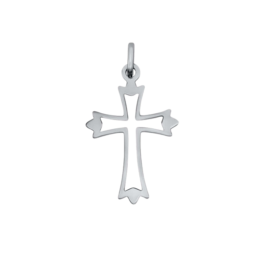 OPEN-WORK CROSS PENDANT - SILVER