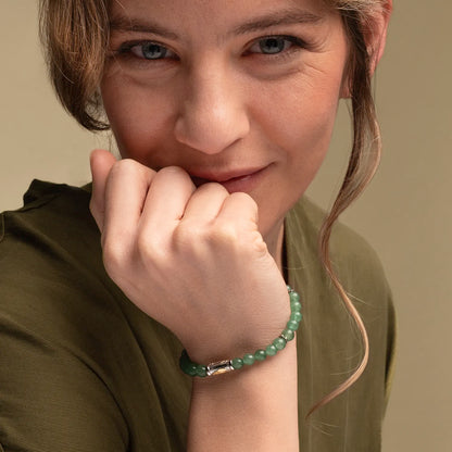 OUR LADY OF GRACE ARMBAND - AVENTURINE EN ZILVER